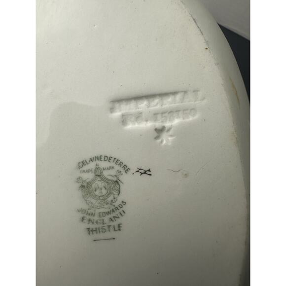 John Edwards Porcelaine de Terre Oval Serving Dish And Gravy Boat England - Picture 3 of 11